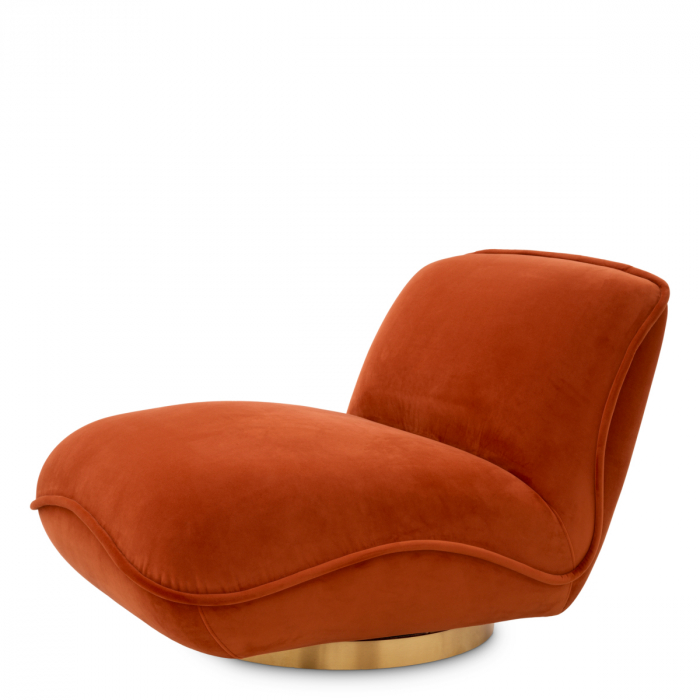   Scaun rotativ Relax savona catifea portocalie 116527 EICHHOLTZ [3]
