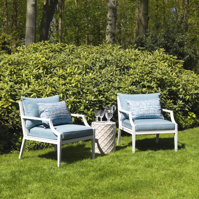   Scaun exterior Bella Vista alb sunbrella albastru mineral 113220 EICHHOLTZ [5]