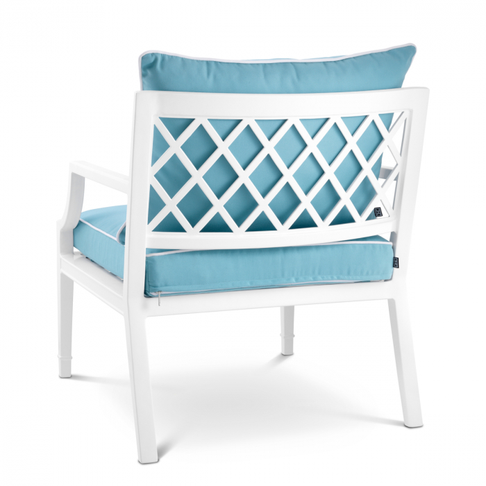   Scaun exterior Bella Vista alb sunbrella albastru mineral 113220 EICHHOLTZ [3]