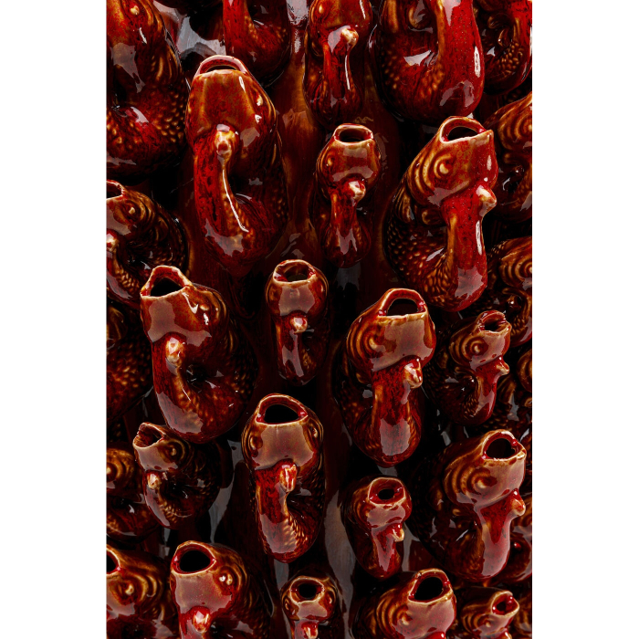 Vază Decorativă Goldfish 32,5x32x63 cm, Gresie Ceramică Roșu Lacquered - Kare Design [2]