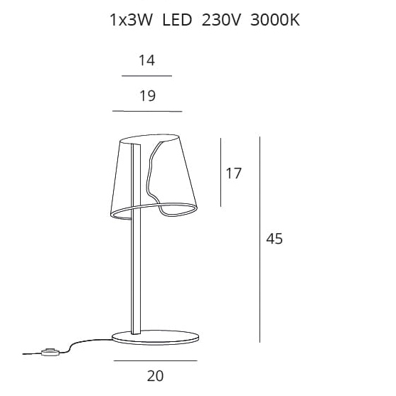 Veioza abajur acril transparent iluminare LED Pusha 20x19x45 cm baza metal auriu, T0040 - Maxlight [2]