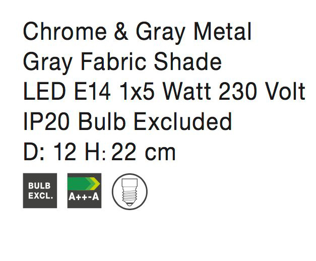 Veioza alba/gri/negru-auriu rotunda Vilda, baza metal, abajur textil, 8805202 - Novaluce [4]