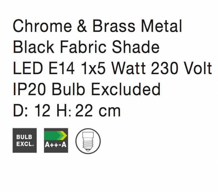 Veioza alba/gri/negru-auriu rotunda Vilda, baza metal, abajur textil, 8805202 - Novaluce [7]