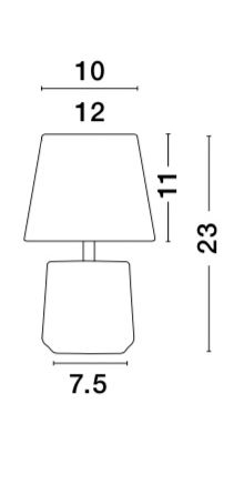 Veioza alba/gri/negru-auriu rotunda Vilda, baza metal, abajur textil, 8805202 - Novaluce [3]