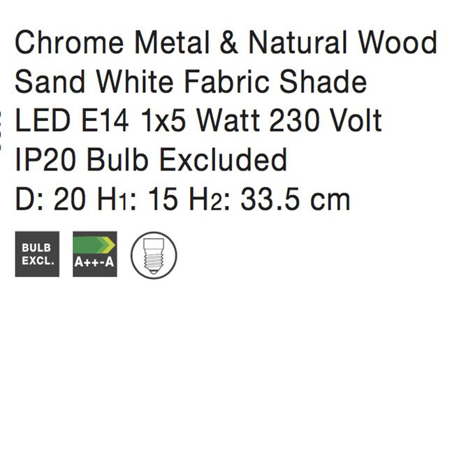 Veioza argintie/cupru/aurie Ponse baza din metal si lemn, abajur textil, 7605168 - Novaluce [8]