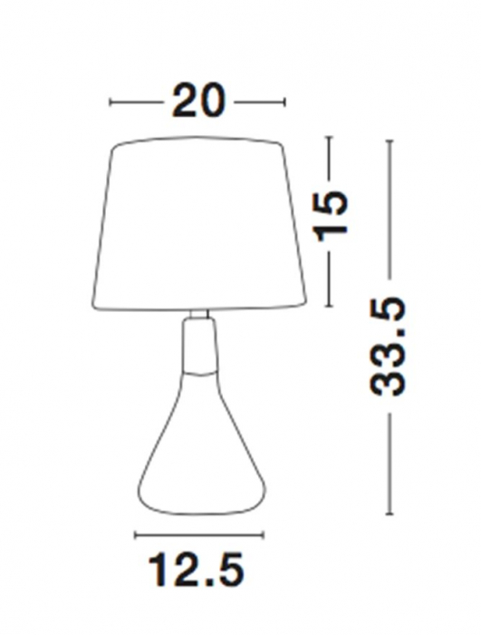 Veioza argintie/cupru/aurie Ponse baza din metal si lemn, abajur textil, 7605168 - Novaluce [3]