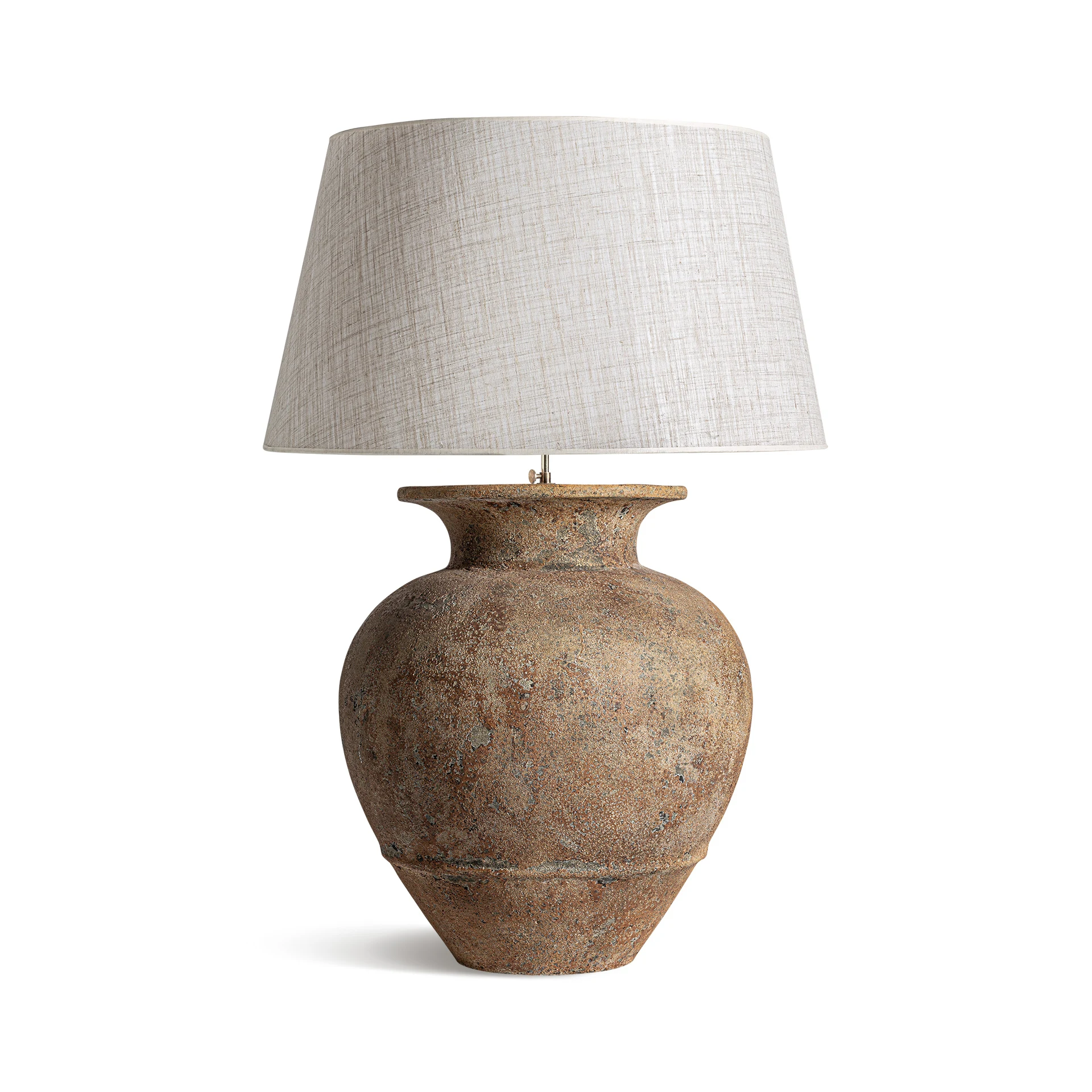 Veioza din Bumbac si Ceramica, Tonuri Maronii, 60x60x100 cm - VicalHome 35741 [3]