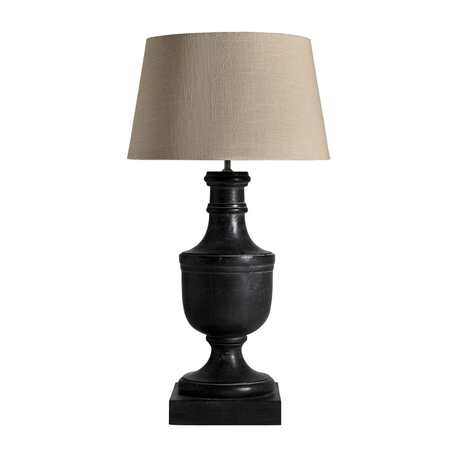 Veioza din Lemn de Mango si Bumbac, Negru, 50x50x80 cm, Stil Provensal - VicalHome 29537 [4]