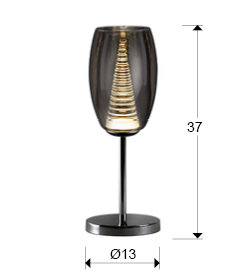 Veioza LED crom Loupi, Ø 13 cm, abajur din sticla si policarbonat, baza metal, 493826 - Schuller [3]