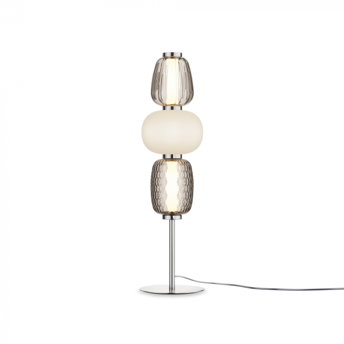 Veioza LED Pattern MOD267TL-L28CH3K, cu intrerupator, 28W, 3800lm, lumina calda, IP20, crom+alba+gri, Maytoni [1]