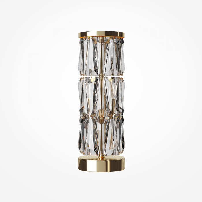 Veioza Puntes MOD043TL-02G, cu intrerupator, 2xE14, aurie+transparenta, IP20, Maytoni [1]