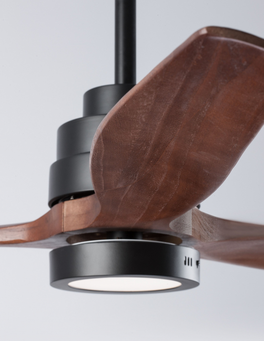 Ventilator LED Tuska, Ø 132 cm, baza otel, lame din lemn, 5231401 - Novaluce [5]