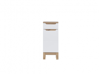 Dulapior baie cu sertar 35x86 cm, MDF alb lucios, stejar auriu, Bali White COMAD [1]