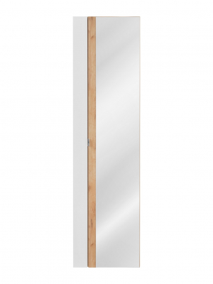 Dulap baie inalt suspendat 170x45 cm, Capri White alb, stejar, cu oglinda COMAD [1]