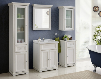 Dulapior baie suspendat 50x75 cm Palace White, design clasic, culoare alb COMAD [3]