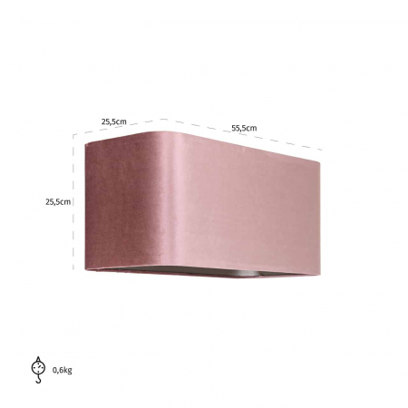 Abajur dreptunghiular Old Rose (roz), -LK-0052 RECTANGLE - Richmond Interiors [3]