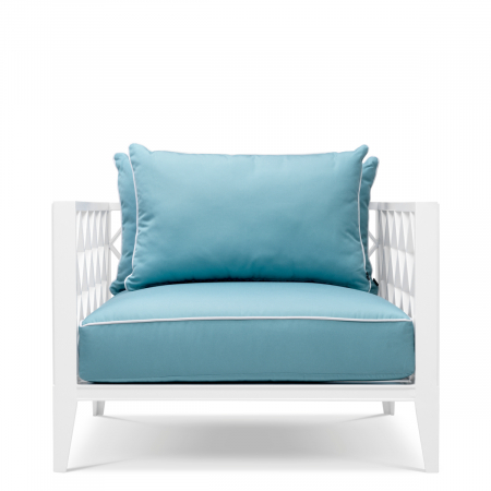   Scaun exterior Ocean Club alb sunbrella albastru mineral 113033 EICHHOLTZ [1]