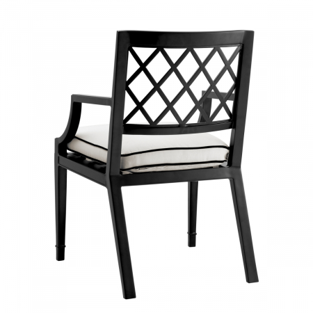   Scaun de dining exterior Paladium cu brațe din pânză sunbrella neagră 113619 EICHHOLTZ [2]