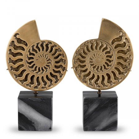Promotii -   Obiect Ammonite set de 2 cu finisaj din alamă vintage 113731 EICHHOLTZ