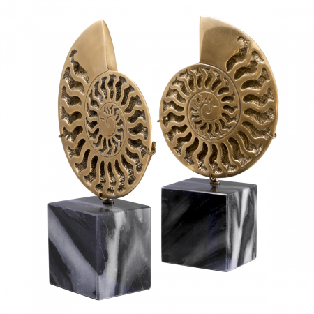   Obiect Ammonite set de 2 cu finisaj din alamă vintage 113731 EICHHOLTZ [2]