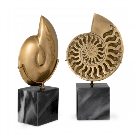   Obiect Ammonite set de 2 cu finisaj din alamă vintage 113731 EICHHOLTZ [5]