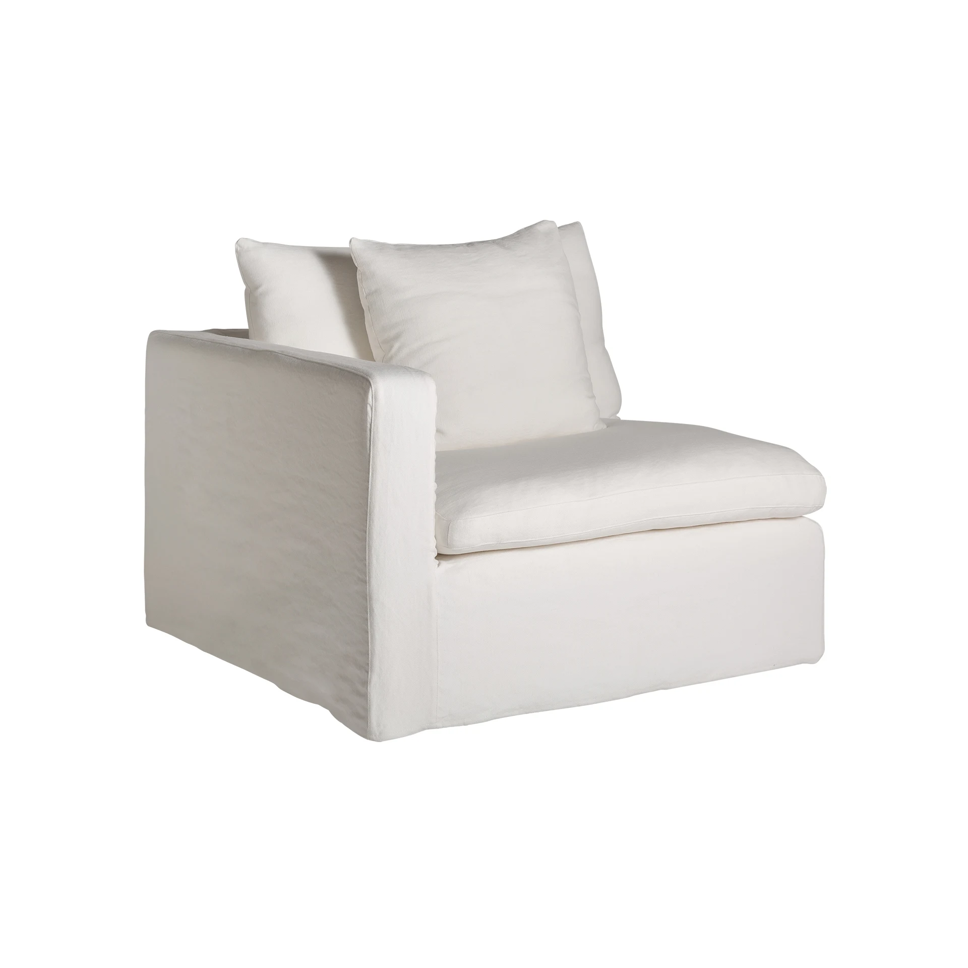 Canapea din In, Bumbac si Spuma, Alb, 103x100x84 cm - VicalHome 35113 [4]