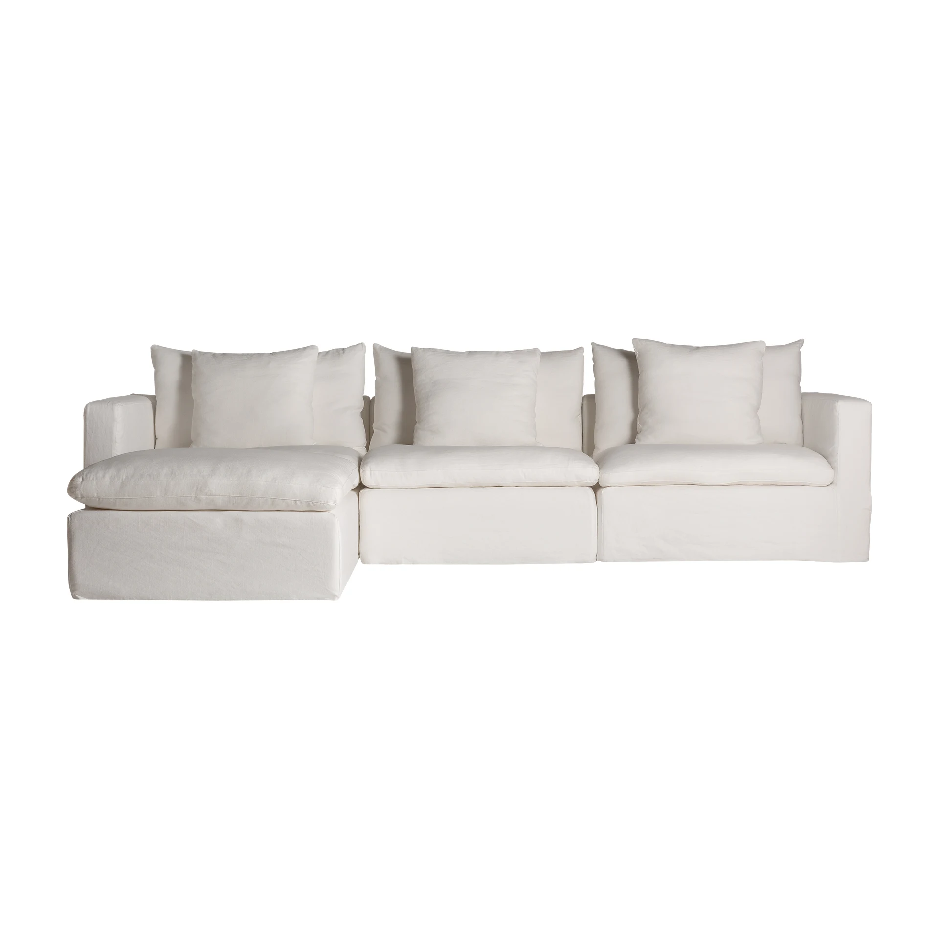 Canapea din In, Bumbac si Spuma, Alb, 103x100x84 cm - VicalHome 35113 [17]