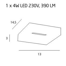 Aplica alba iluminare LED Zalia 13x14,5x3 cm metal/acril, W0133 - Maxlight [3]