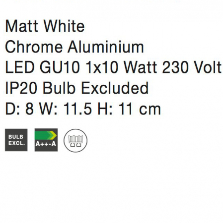 Aplica alba/nichel cu spot LED Akila, 663001 - Novaluce [6]