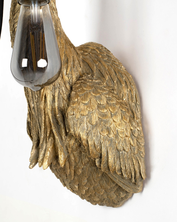 Aplică Animal Heron 24x21x61 cm, Rășină și Aluminiu Acoperit cu Cupru - Kare Design [4]