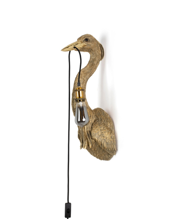 Produse - Aplică Animal Heron 24x21x61 cm, Rășină și Aluminiu Acoperit cu Cupru - Kare Design