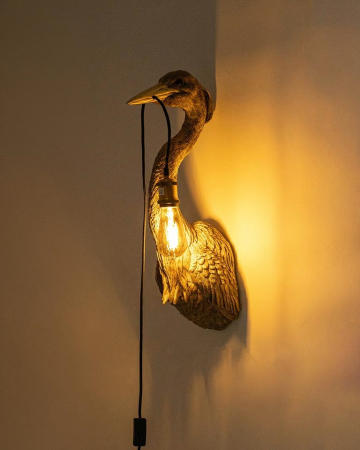 Aplică Animal Heron 24x21x61 cm, Rășină și Aluminiu Acoperit cu Cupru - Kare Design [1]