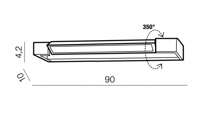 Aplica baie LED rotativ Negen 30/45/60/90/120 cm, aluminiu alb/negru, design modern, AZ 2885 - Azzardo [11]