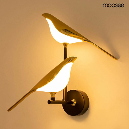 Aplică Bird Twin 38x22x40 cm, Acril și Metal - Moosee [1]