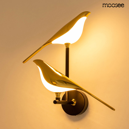 Aplică Bird Twin 38x22x40 cm, Acril și Metal - Moosee [3]