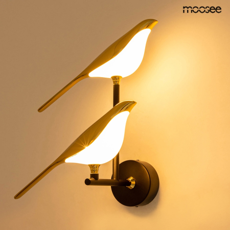 Aplică Bird Twin 38x22x40 cm, Acril și Metal - Moosee [2]