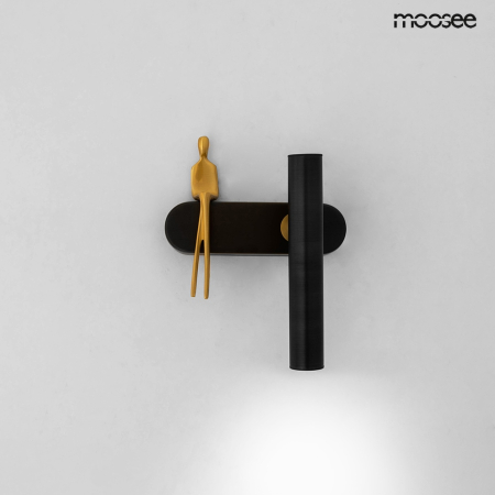 Aplică Boy Tube R 17,5x15x23 cm, Oțel Negru, Auriu - Moosee [2]