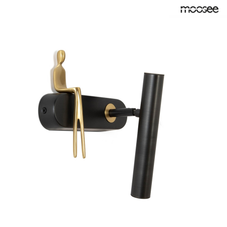 Aplică Boy Tube R 17,5x15x23 cm, Oțel Negru, Auriu - Moosee [5]