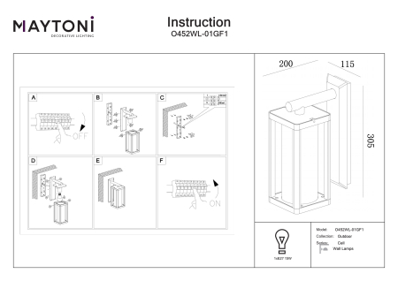 Aplică de exterior CELL, Aluminiu și plastic Grafit, 15W, MAYTONI O452WL-01GF1 [3]