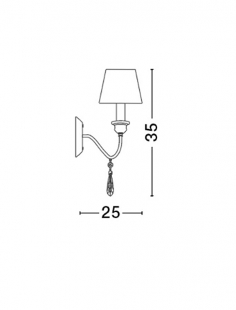 Aplica de perete clasica crem Davor, din metal cu element decorativ de cristal, 5157204 - Novaluce [2]