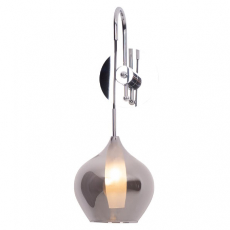 Aplice LED - Aplica de perete din sticla fumurie Blanca 16x23x40 cm, baza metal, inaltime reglabila, W0249 - Maxlight