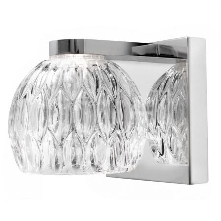 Promotii - Aplica de perete LED moderna din sticla transparenta Alexis, baza metal cromat, 8540402 - Novaluce