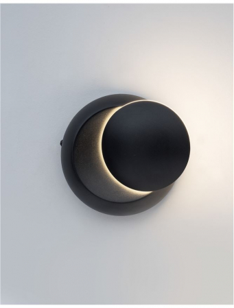 Aplica de perete LED rotunda neagra/alba Tendra, ajustabila, din metal, Ø 14 cm, 910162 - Novaluce [3]