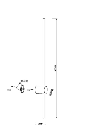 Iluminat - Aplică de perete LIGHT STICK, Aluminiu Alamă, 10W, MAYTONI MOD237WL-L11BS3K