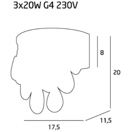 Aplica de perete lux cu cristale Lelise 17,5x11,5x20 cm metal/sticla, W0063 - Maxlight [3]