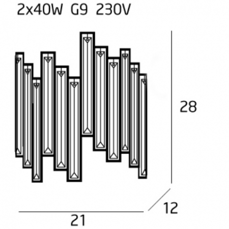 Aplica de perete lux Jexo 21x12x28 cm metal/sticla, W0247 - Maxlight [3]