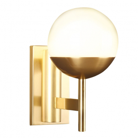 Promotii - Aplica de perete lux Ramza 14x22x26 cm alb/auriu, sticla opal lucios/metal, W0207 - Maxlight