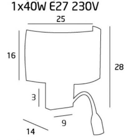 Aplica de perete moderna alba Vera 25x28x14 cm brat ajustabil cu LED, material textil/metal, W0049 - Maxlight [1]