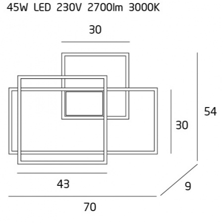 Aplica de perete neagra iluminare LED dimabil forme geometrice Linda 70x9x54 cm metal/acril, W0233D - Maxlight [2]