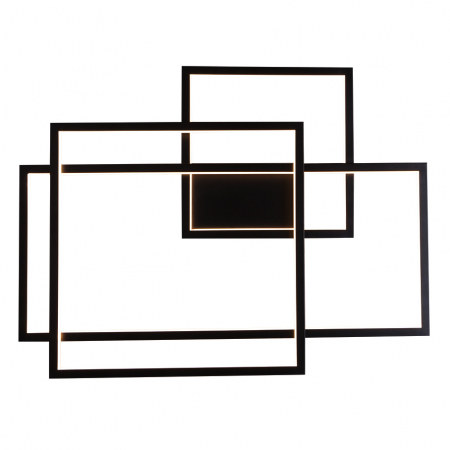Produse - Aplica de perete neagra iluminare LED dimabil forme geometrice Linda 70x9x54 cm metal/acril, W0233D - Maxlight